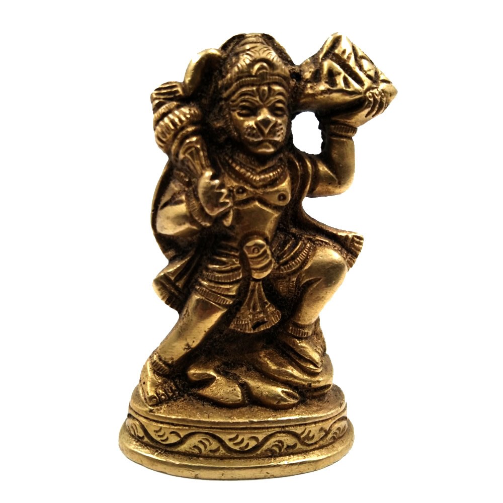 Brass Hanumanji Standing Idol L2" x W1.25" x H3.50"